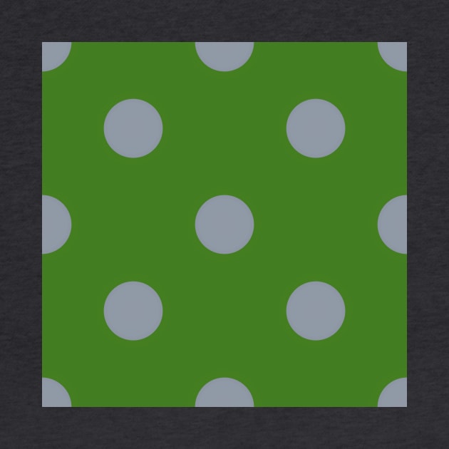 Vintage grey dots on green by YamyMorrell